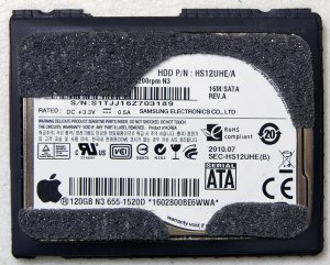 GENUINE OEM APPLE MACBOOK AIR 120GB PATA HD HARD DRIVE HS12UHE/A 655-1520D A1304