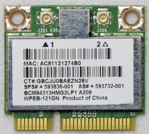 HP MINI CQ10 110 210 PCI MINI HALF WIFI WIRELESS CARD 593836-001 593732-001