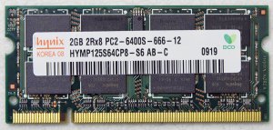 HP MINI 110 2GB NETWORK RAM PC2-6400S-666-12 HYMP125S64CP8-S6