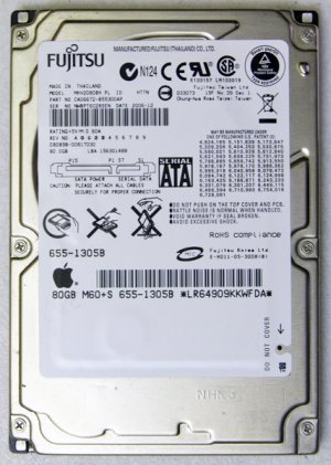GENUINE OEM APPLE MACBOOK / PRO 13" 15" 80GB HD HARD DRIVE MHV2080BH 655-1305B