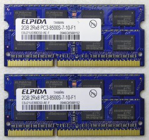 OEM MAC APPLE MACBOOK PRO 13" 15" 17" 4GB (2x2GB) RAM PC3-8500S EBJ21UE8BDS0
