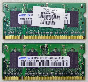 OEM SAMSUNG HP PAVILION DV2000 DV6000 DV9000 1GB LAPTOP RAM PC2-5300S 432969-001