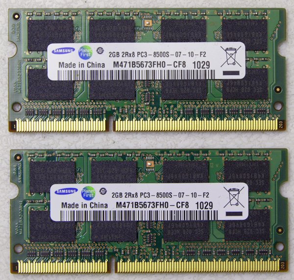 TOSHIBA SATELLITE A665 A665D 4GB (2X2GB) RAM PC3-8500S PK053003M20