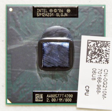 DELL INSPIRON 1545 INTEL DUAL CORE T4200 2.00GHz CPU SLGJN 800MHz 0G210M / G210M