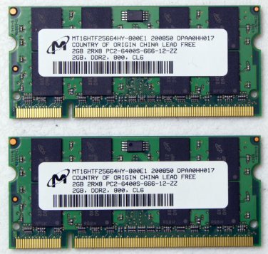 Genuine Oem Hp Pavilion Dv4 Dv4t 4gb 2x2gb Ram Pc2 6400s 666 12 Mt16htfhy