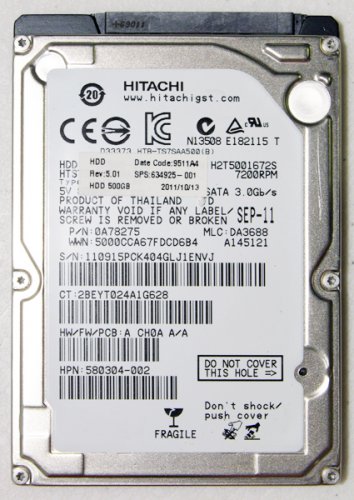 GENUINE OEM HP PROBOOK 4535S 500GB HD HARD DRIVE 7200RPM HTS727550A9E364 634925