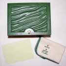 GENUINE ORIGINAL ROLEX WATCH BOX GREEN w/ CLEANING CLOTH AND COVER