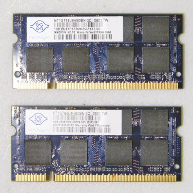 OEM MAC APPLE MACBOOK / PRO 13" 15" 17" 2GB (2x1GB) RAM PC3-5300S NT1GT64U8HB0BN