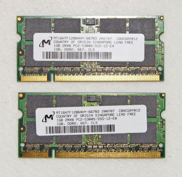 OEM MAC APPLE MACBOOK PRO 13" 15" 17" 1GB (2x 1GB) RAM PC2-5300S MT16HTF12864HY