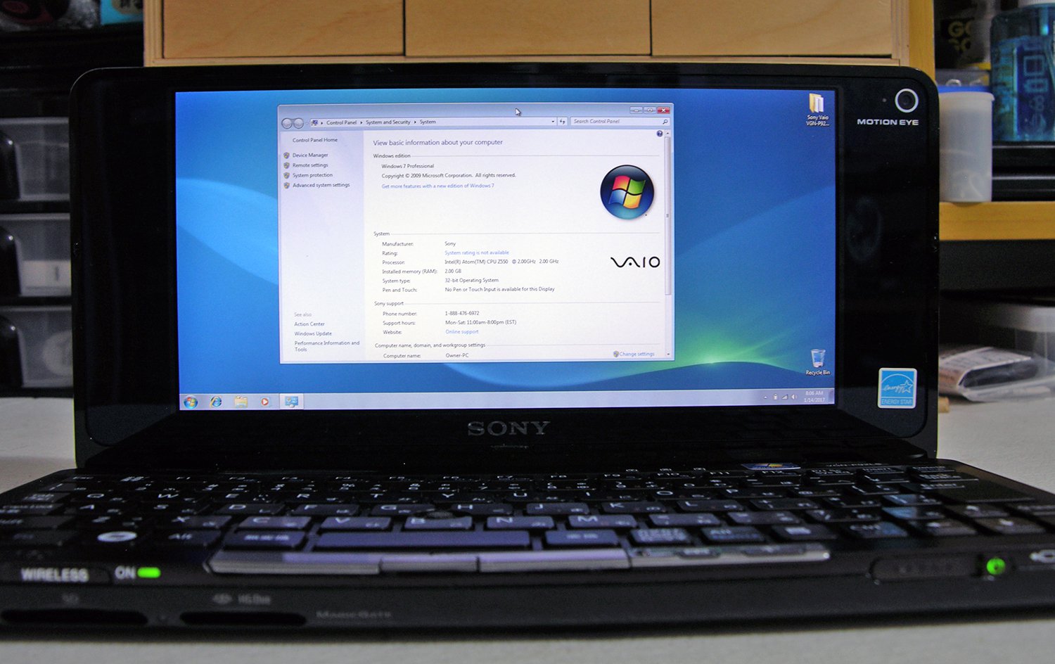 Sony Vaio VGN P92LS P Series Lifestyle UMPC Intel Z550 2.00GHz 256GB