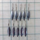 10 Pcs Silver Willow Leaf Hammered Pattern Spinner Blades for Gulp Jerk Shad
