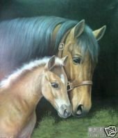 Mare and Foal Oil Painting on Canvas (22232538825)