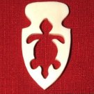 Bone Pendant Turtle & Arrowhead carved  2.25" x 1.25"