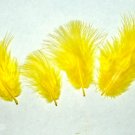 100 + Small 1-3" Marabou Fluff Feathers YELLOW 1/4 oz