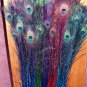 Peacock eye feathers Stem Dyed 100 Jewel MIX L 30-35"