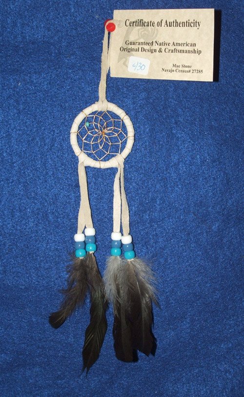 Dreamcatcher Native American Indian Navajo 2" hoop CREAM #430