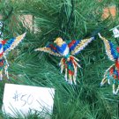 3 Hummingbird Christmas Ornaments Hand Beaded Fair Trade #50 3 Hummingbird Christmas Ornaments Hand Beaded Fair Trade #50