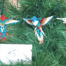 3 Hummingbird Christmas Ornaments Hand Beaded Fair Trade #51 3 Hummingbird Christmas Ornaments Hand Beaded Fair Trade #51