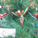 3 Hummingbird Christmas Ornaments Hand Beaded Fair Trade #57 3 Hummingbird Christmas Ornaments Hand Beaded Fair Trade #57