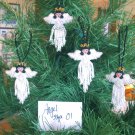 4 Christmas Ornaments Heavenly Angels Hand Beaded Fair Trade style #1 4 Christmas Ornaments Heavenly Angels Hand Beaded Fair Trade style #1