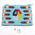 Coin Purse Beaded Medicine Wheel & feathers Lined Zips close Fair trade #18
