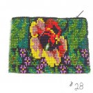 Coin Purse Beaded Floral Design Cloth Lined Zips close Fair trade #28