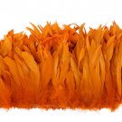 1/4 lb Orange Rooster Coque Tail Feathers 6-8" L Bleached & dyed