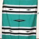 Mexican Blanket Throw Southwestern 5'x7' Teal Green
