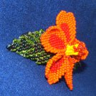 Columbine Flower Hand Beaded Barrettes 4" L French Clip Closure #12