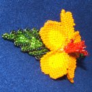 Columbine Flower Hand Beaded Barrettes 4" L French Clip Closure #14