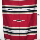 Large 5x7' Mexican Blanket Throw Diamond Center RED Heavyweight & Durable
