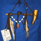 7" Native American Hanging Pipe w/ Wooden Bowl & Arrowhead WHP01 7" Native American Hanging Pipe w/ Wooden Bowl & Arrowhead WHP01