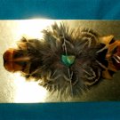 Feathered Barrette Pheasant Feathers & Real Turquoise FREE SHIPPING MFB13 Feathered Barrette Pheasant Feathers & Real Turquoise FREE SHIPPING MFB13