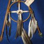 Native American Crossed Arrows display w/ Dreamcatcher Medicine Wheel & Bag 01