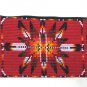 Beaded Tote Bag Native American design Fabric Lined Zips close 7x3.5" RED