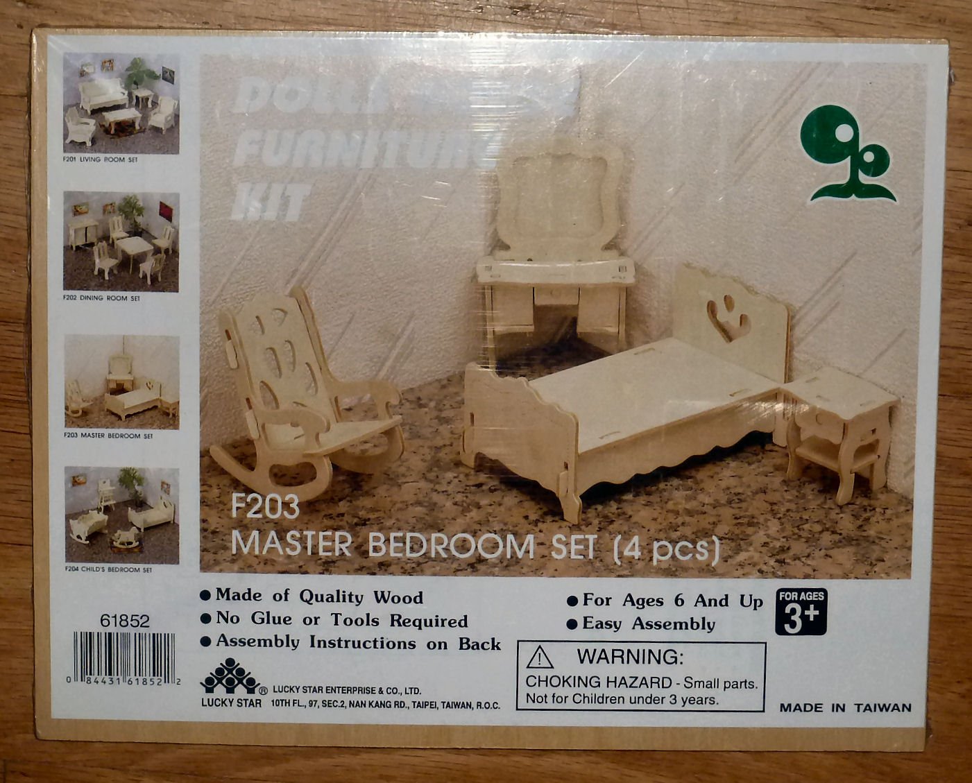 Dolls House Furniture Kit F203 Master Bedroom Set (4 PCS) New in Package