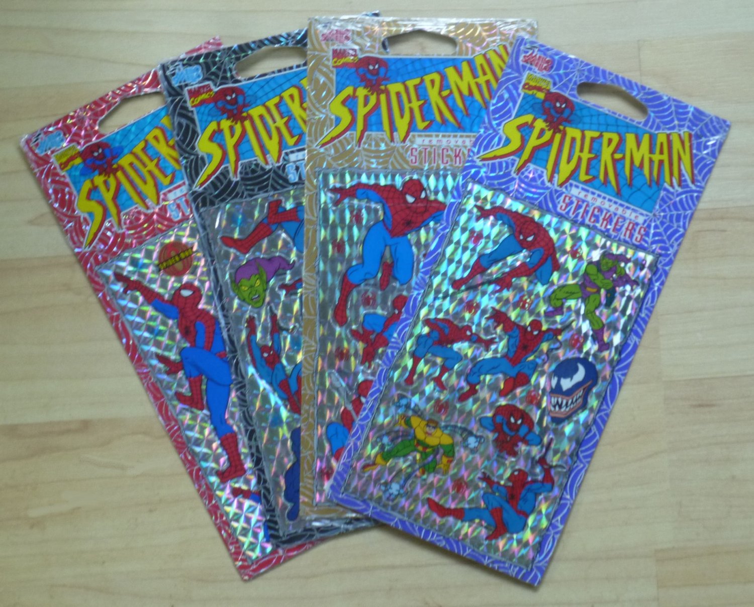 Marvel Spiderman Spider-man Stickers Comp Series 1-4 Factory Sealed 1994 2 Sets 