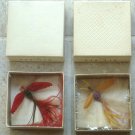 Rare Unusual 1940's Hug-Bug Feather Moth Jewelry Pins Orig Box Elsbeth Novelty