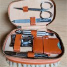 VTG LEATHER MEN'S Travel GROOMING SET Gillette Razor, Blades, File More Austria