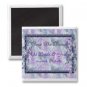 Set of 300 Purple Flowers Save The Date Wedding SQUARE MAGNETS kjsweddingshop