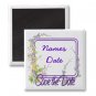Set of 300 Wild Flowers Save The Date Wedding SQUARE MAGNETS kjsweddingshop