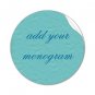 Matching Aqua Envelope Seals, labels 1 1/2 inch monogrammed sheet of 20 kjsweddingshop