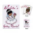 African American or Latina Bridal Shower favors Deck of Custom Playing Cards kjsweddingshop
