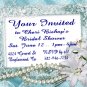 Blue Pearls Personalized Bridal Shower Party Invitations 4x6 inch Postcards Pack of 10 kjswed