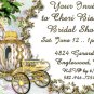 Princess Carriage Personalized Bridal Shower Party Invitations 4x6 in. Postcards Pack of 10 KJWed