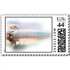 Wedding Matching Beach Theme POSTAGE STAMPS sheet of 20, 44 cent stamps kjsweddingshop