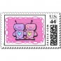 Bridal Shower Matching Love Robot Theme POSTAGE STAMPS sheet of 20, 44 cent stamps kjsweddingshop