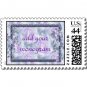 Wedding Matching POSTAGE STAMPS Purple Flowers Theme sheet of 20, 44 cent stamps kjsweddingshop