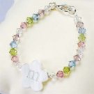 Little Girl's Flower Charm Bracelet  B9157SC