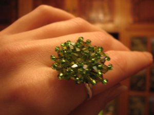 Green hedgehog ring